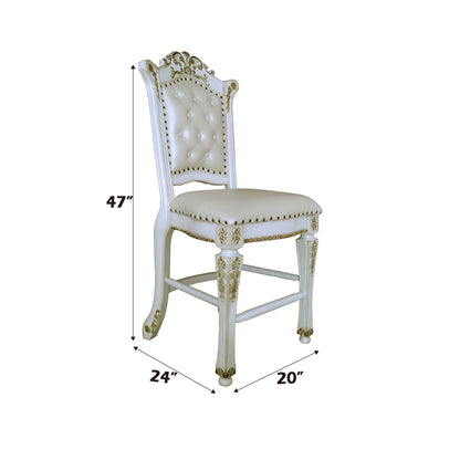 Vendome - Antique Counter Height Chair (Set of 2) - White Acme
