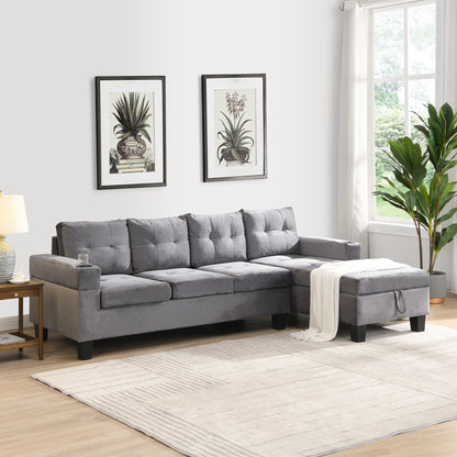 Modern Sectional Sofa Set With L Shape Chaise Lounge And Storage Home Essentials