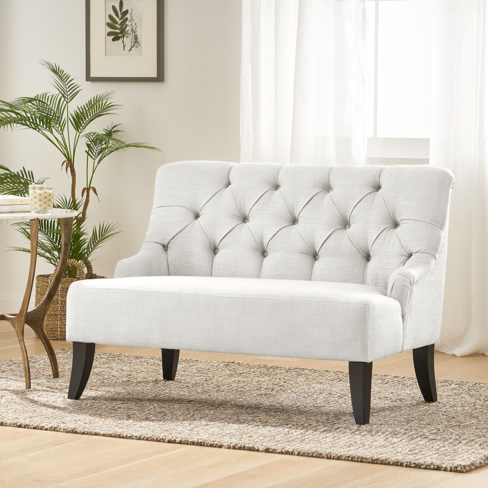 Nicole - French Style Upholstered Loveseat With Tufted Backrest Noble House