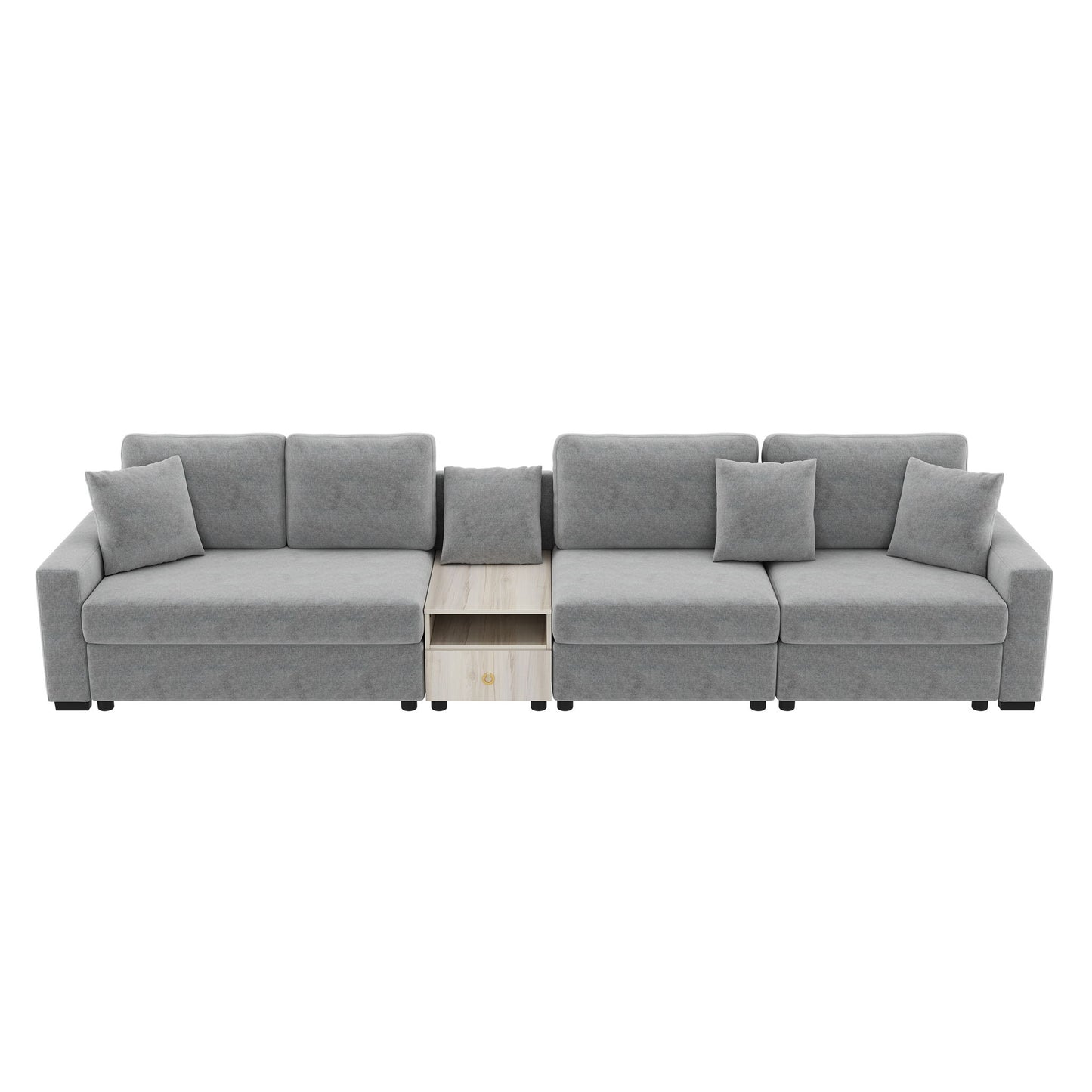 Modular Sofa Couch With Storage Armrest And Center Console Noble House