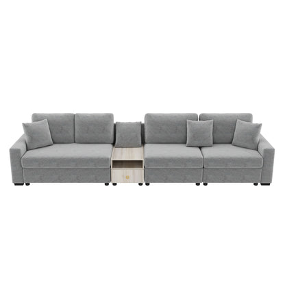 Modular Sofa Couch With Storage Armrest And Center Console Noble House