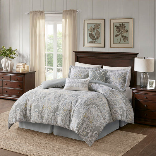 Hallie - 6 Piece Comforter Set - Gray