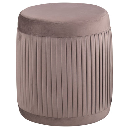 Pescadero - Round Upholstered Ottoman - Mauve Furniture Max