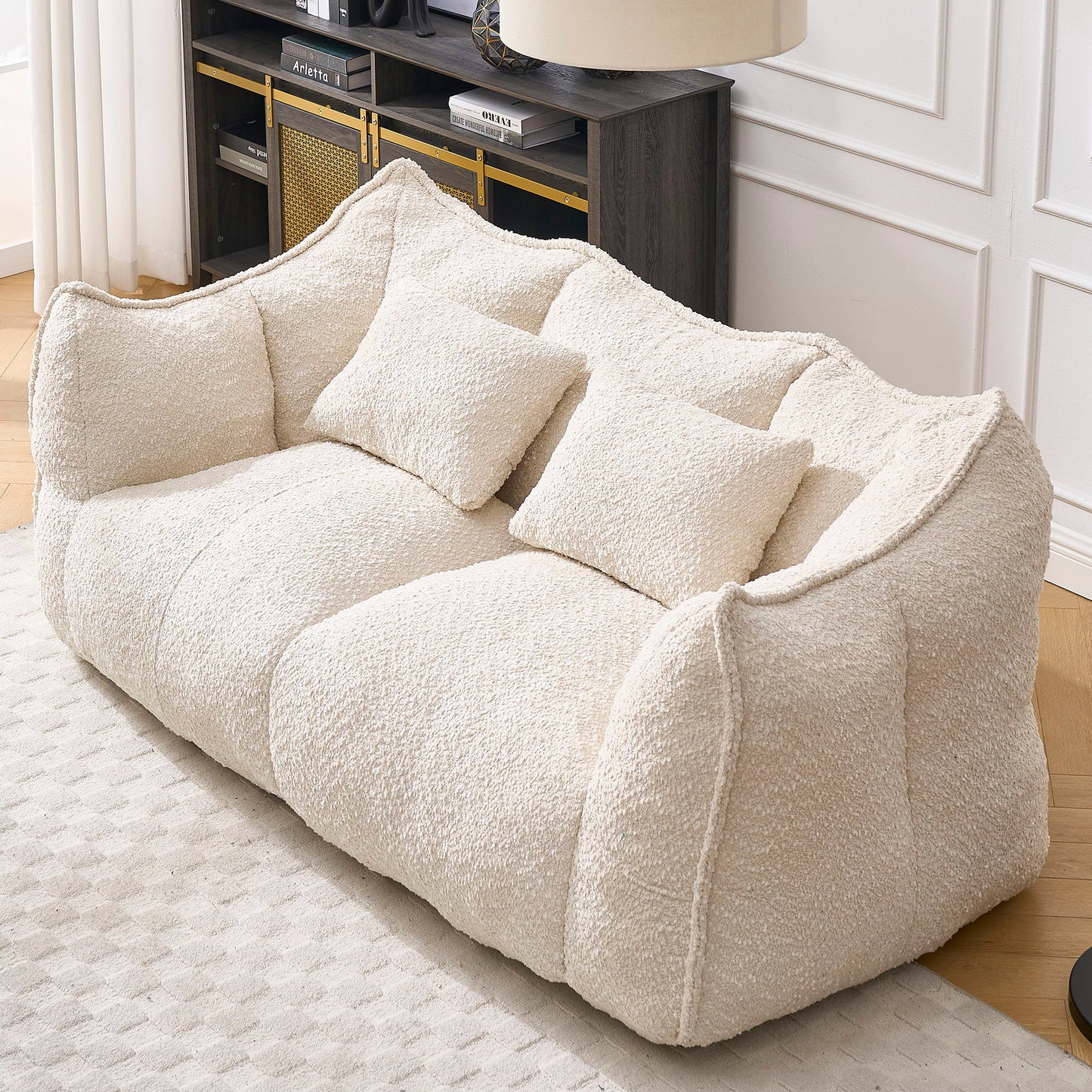 Comfortable Dual Beanbag Chair With High Resilience Foam Core For 2 People Home Essentials