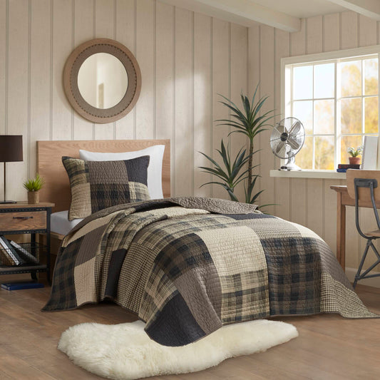 Winter Hills - Oversized Cotton Quilt Set - Tan Woolrich