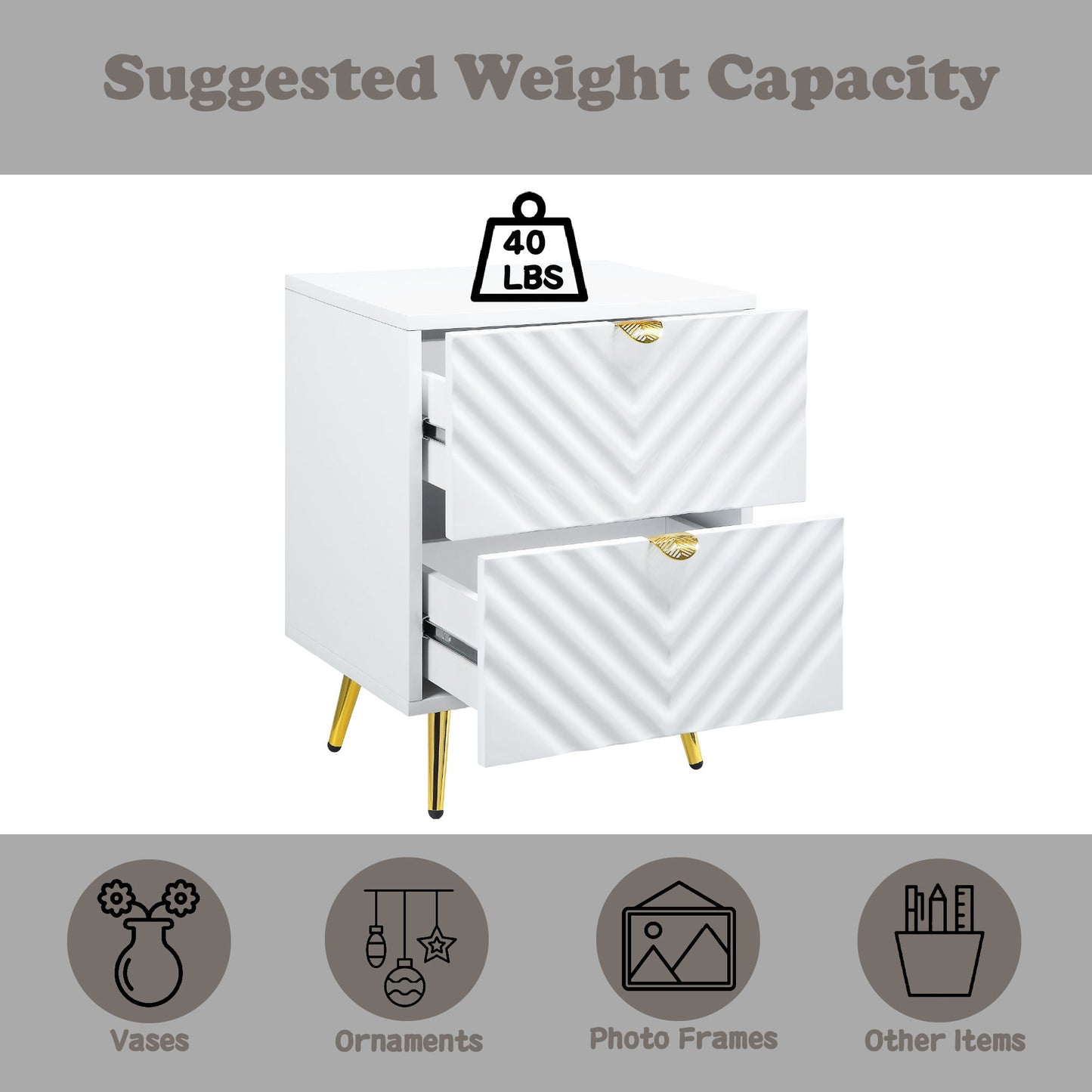 Gaines - High Gloss Nightstand Acme