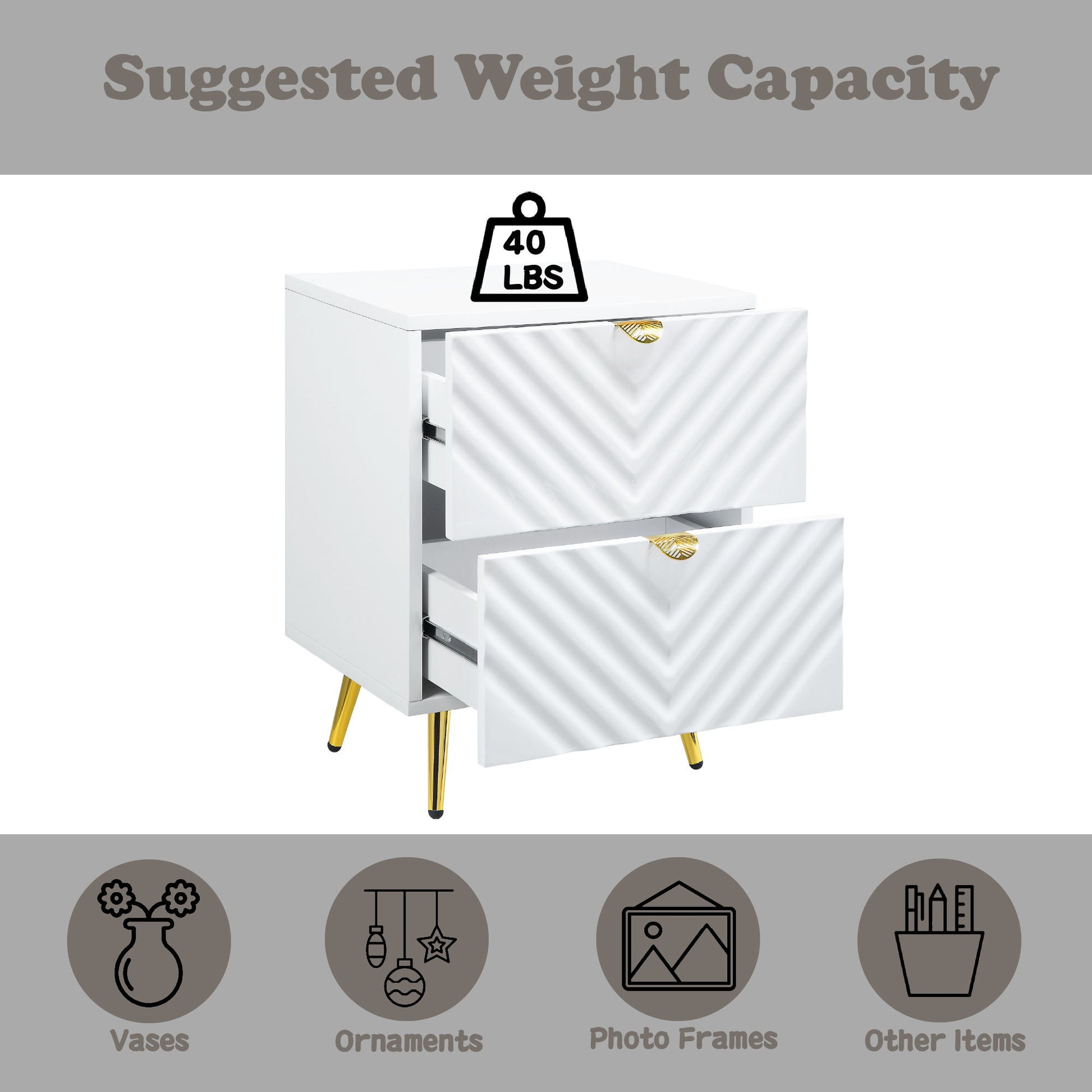 Gaines - High Gloss Nightstand Acme