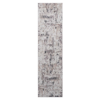 2' x 8' Abstract Non-Shedding Living Room Bedroom Dining Home Office Stylish And Stain Resistant Area Rug - Cream / Brown