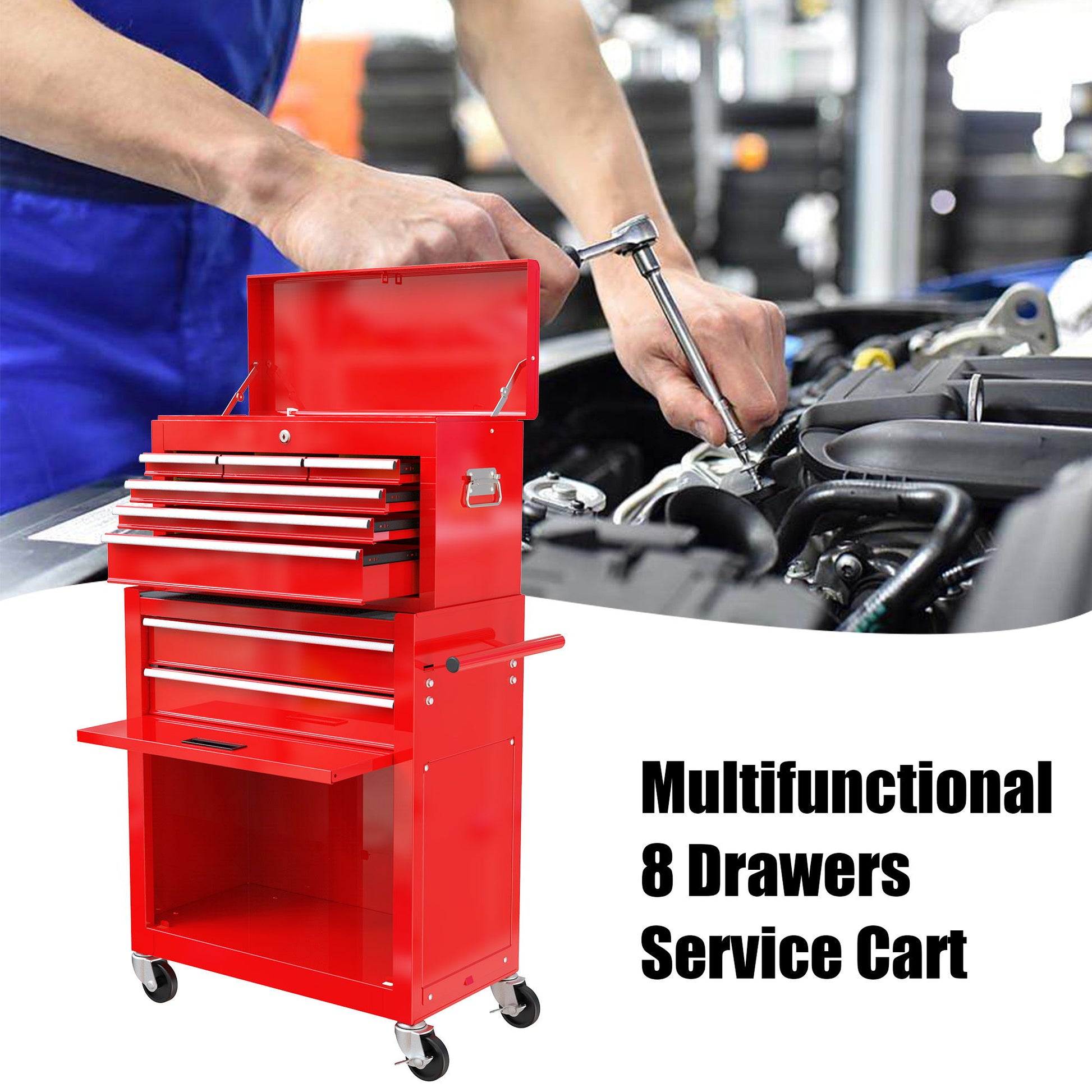 High Capacity Rolling Tool Chest With Wheels And Drawers, Storage Cabinet Daily Nest