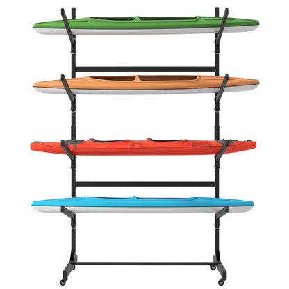 Freestanding Kayak Storage Rack With Lockable Wheels For Kayak, Canoe, Sup & Surfboard Daily Nest