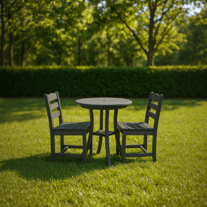 3 Piece Outdoor Dining Set, Round Patio Table With 2 Armless Chairs Home Essentials