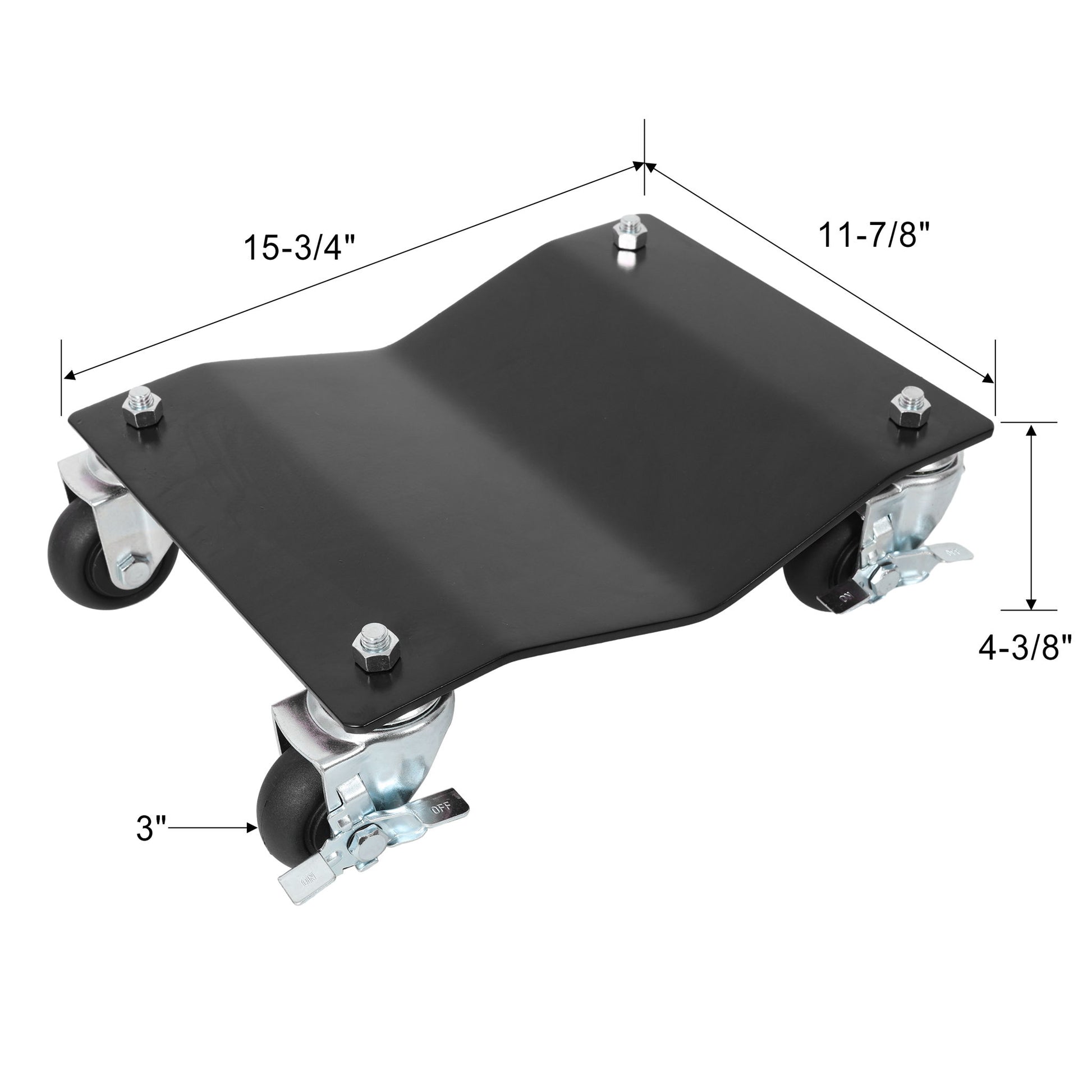 Heavy Duty Steel Vehicle Dollies With Brakes, 2500Lbs Capacity Daily Nest
