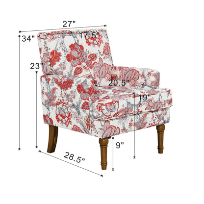 Floral Accent Armchair With Nailhead Trim Home Essentials