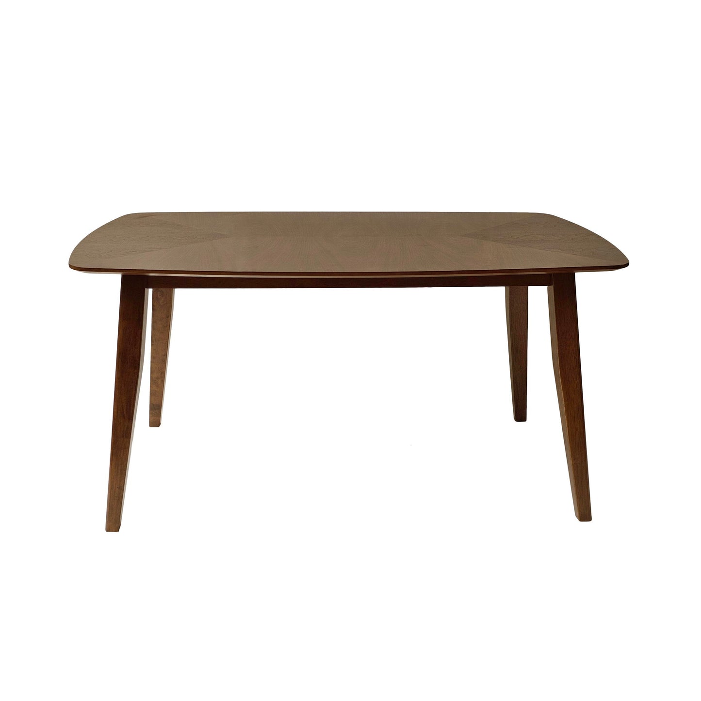 Mid Century Style Wood Dining Table With Rounded Corners - Walnut Noble House