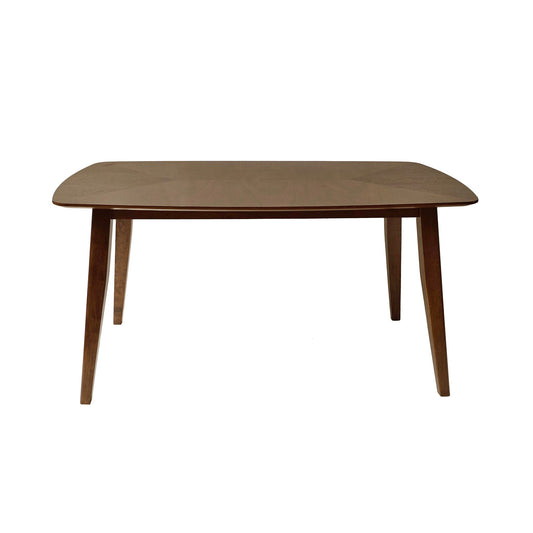 Mid Century Style Wood Dining Table With Rounded Corners - Walnut Noble House
