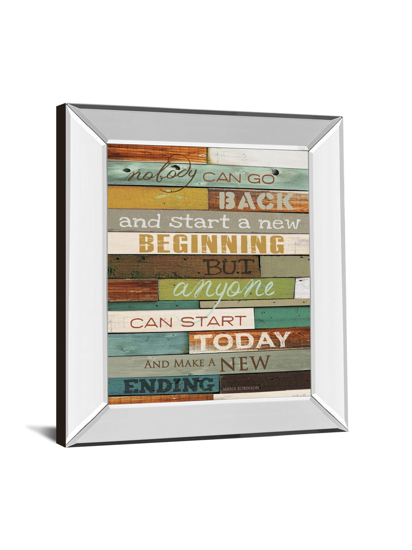 Make A New Ending By Marla Rae Motivational - Mirror Framed Print Wall Art - Dark Brown