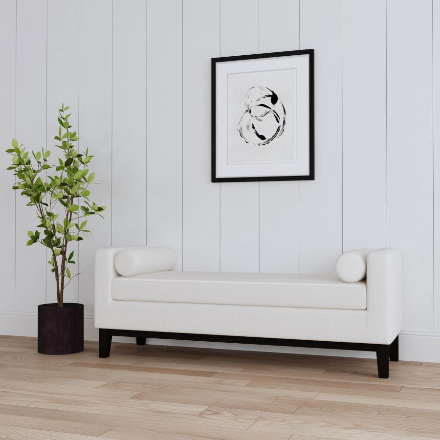 Rosie - Upholstered Accent Bench With Armrests - Vanilla Coaster Fine Furniture