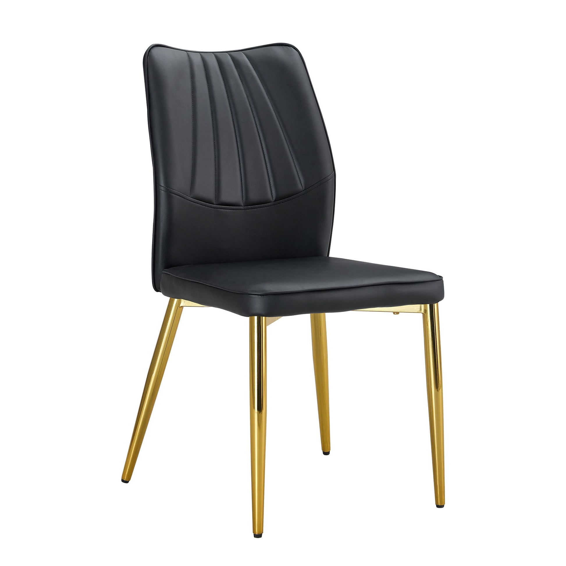 Medieval Modern Dining Chairs With Cushions And Metal Legs Material (Set of 4) - Black Home Essentials