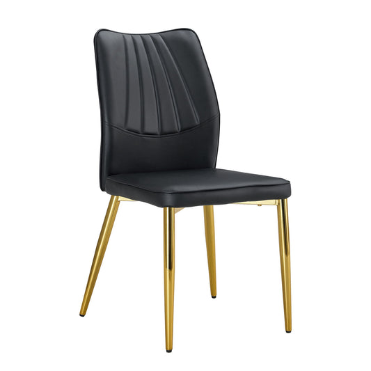 Medieval Modern Dining Chairs With Cushions And Metal Legs Material (Set of 4) - Black Home Essentials