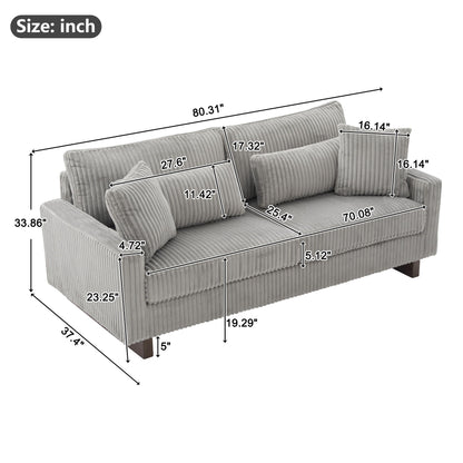 Modern Loveseat Sofa With 4 Pillows Noble House
