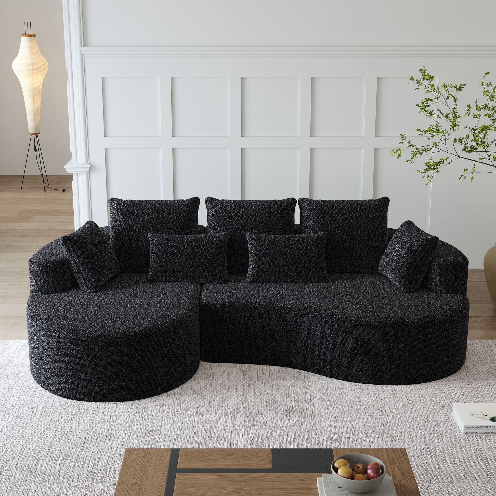 Curved Oversized Sectional Sofa With Extra Deep Seat Home Essentials