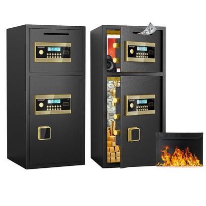 Large Double Door Coin Operated Safe, Digital Security Safe With Fireproof And Waterproof Bag Daily Nest