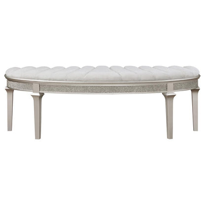 Evangeline - Curved Fabric Upholstered Bench - Silver Oak Coaster Fine Furniture