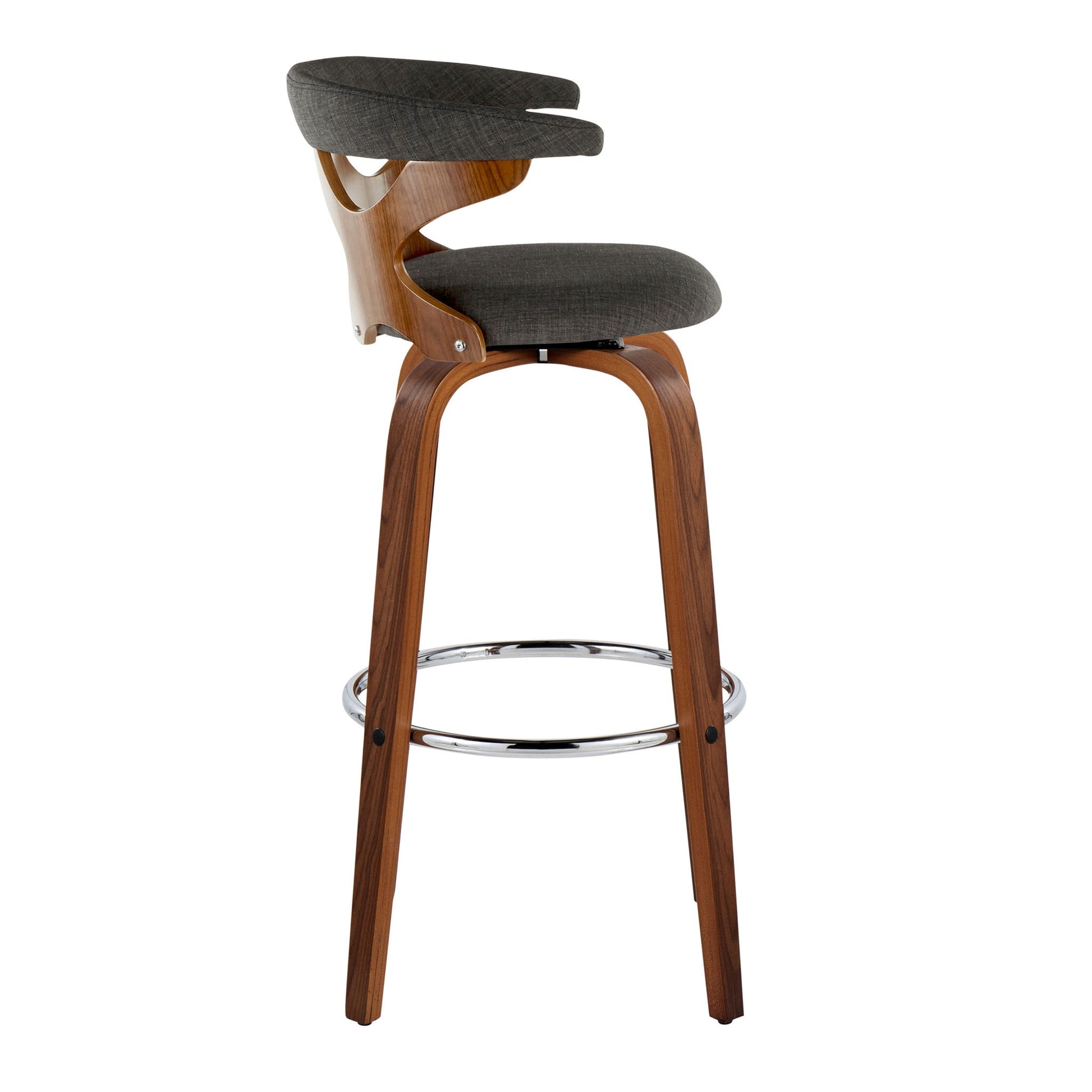 Gardenia - Mid Century Modern Fixed Height Barstool With Swivel With Round Footrest (Set of 2) Lumi Source