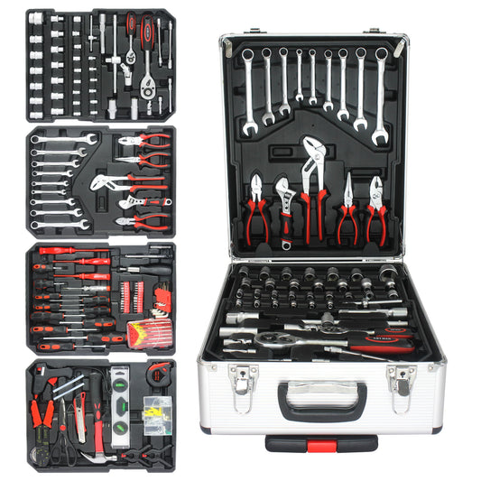 899 Piece Home Repair Tool Set With Rolling Plastic Toolbox, 4 Drawers, General Household Maintenance Kit Daily Nest