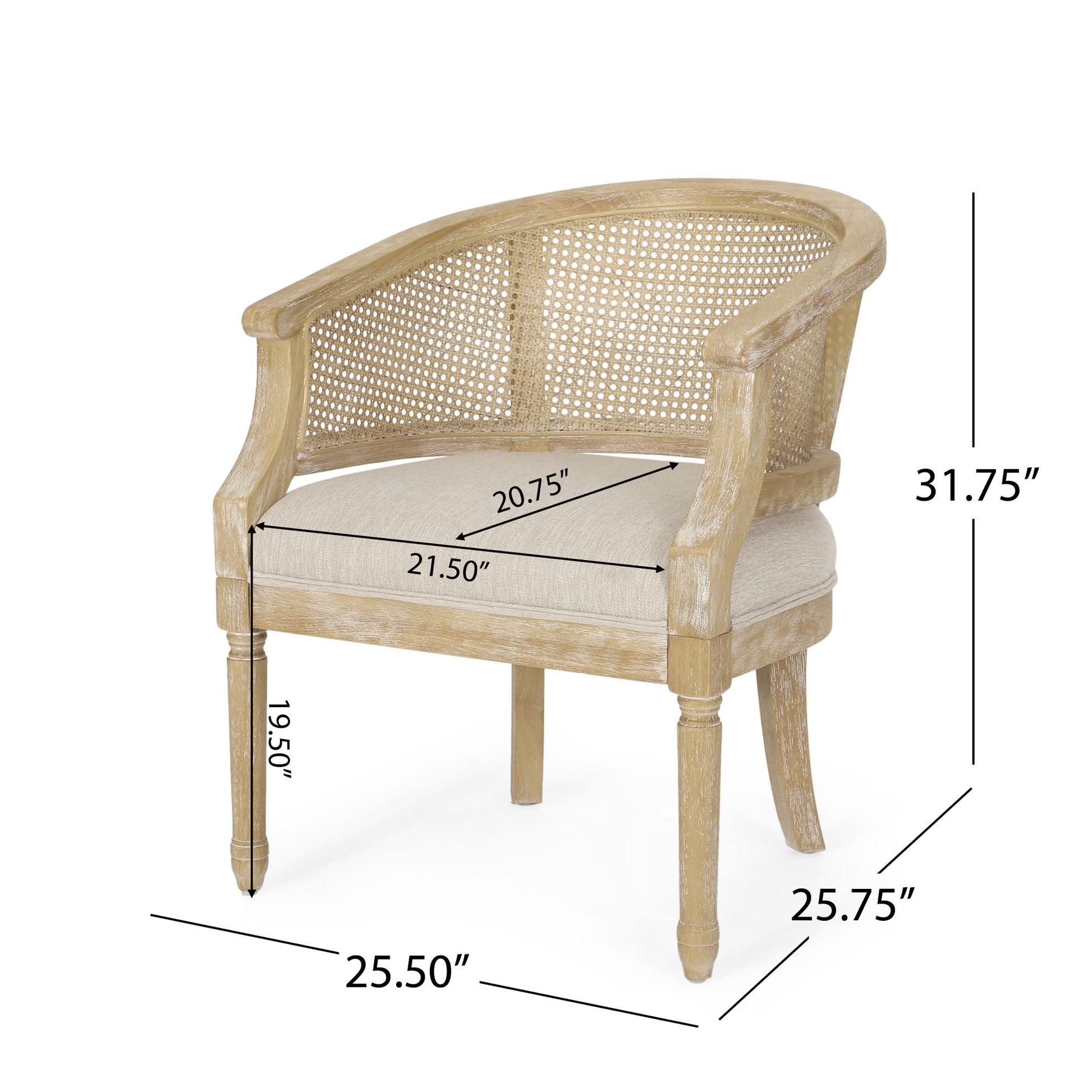 Curved Backrest Accent Chair Noble House