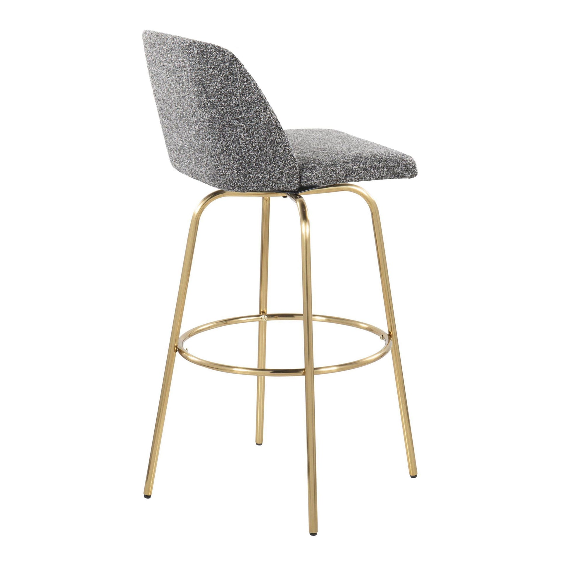 Toriano - Contemporary Fixed Height Barstool With Swivel With Round Footrest (Set of 2) Lumi Source