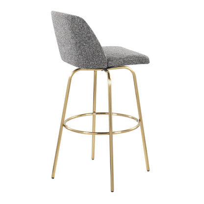 Toriano - Contemporary Fixed Height Barstool With Swivel With Round Footrest (Set of 2) Lumi Source