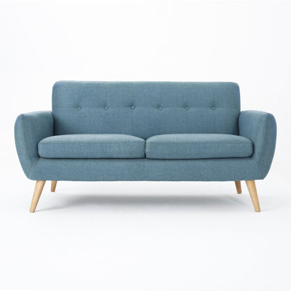 Modern Loveseat Sofa With Button Tufted Backrest Noble House