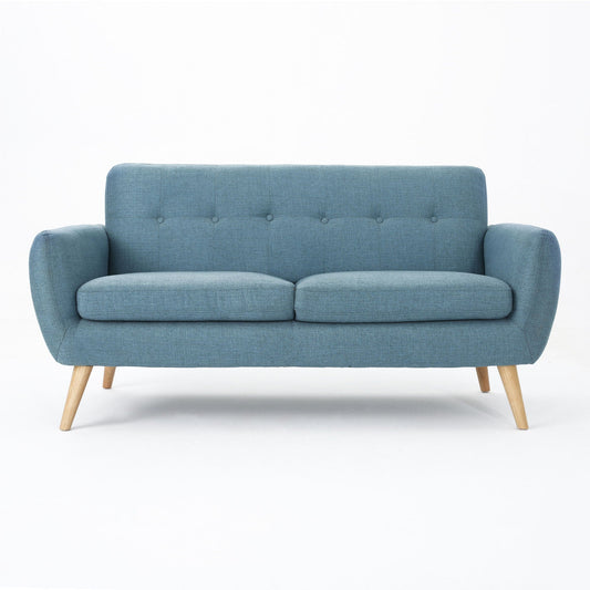 Modern Loveseat Sofa With Button Tufted Backrest Noble House