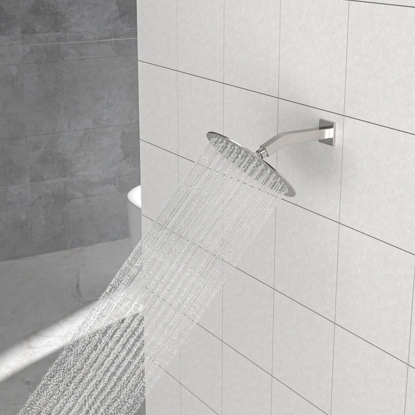 Elegant 6" Shower Arm With Flange, Stainless Steel Construction For Rain Shower Heads Daily Nest