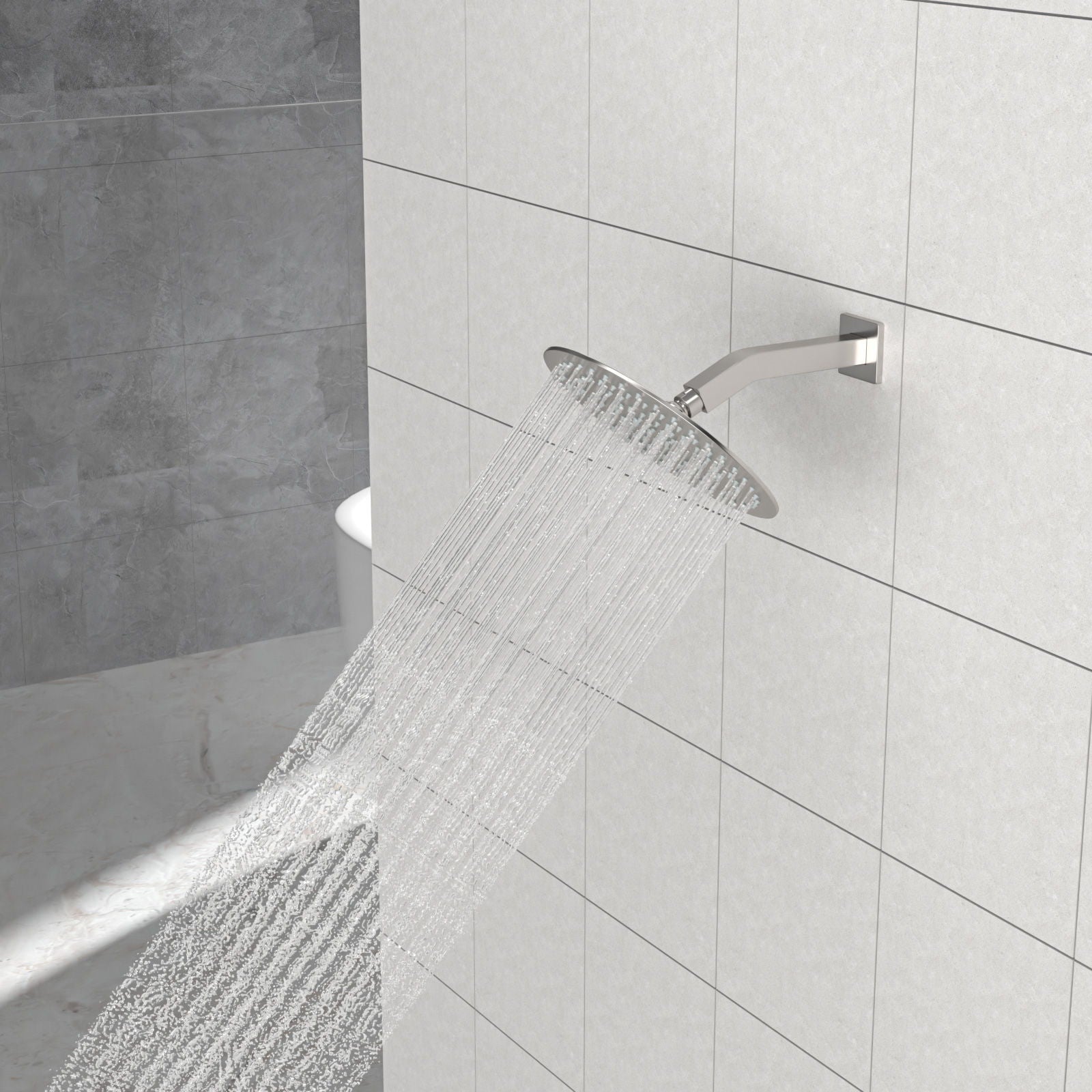Elegant 6" Shower Arm With Flange, Stainless Steel Construction For Rain Shower Heads Daily Nest