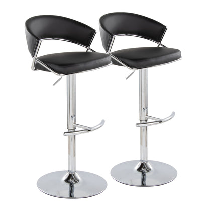 Jie - Contemporary Adjustable Barstool With Swivel & Rounded T Footrest (Set of 2) Lumi Source
