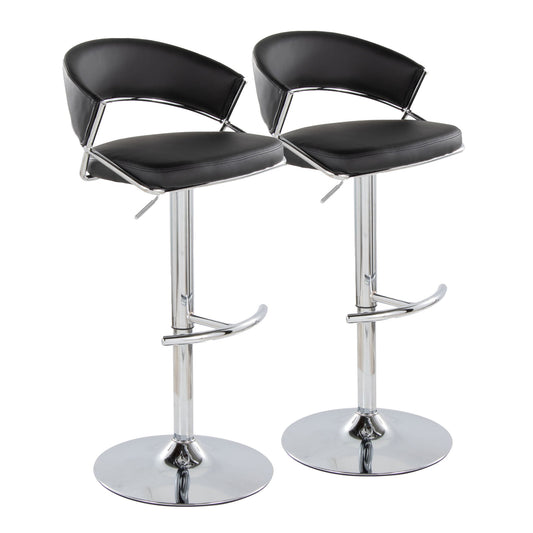 Jie - Contemporary Adjustable Barstool With Swivel & Rounded T Footrest (Set of 2) Lumi Source