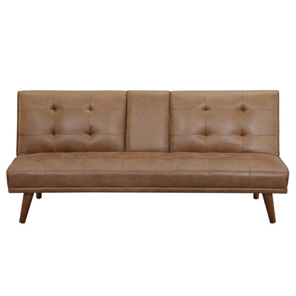 Tufted Convertible Sofa With Cup Holders - Brown Home Essentials