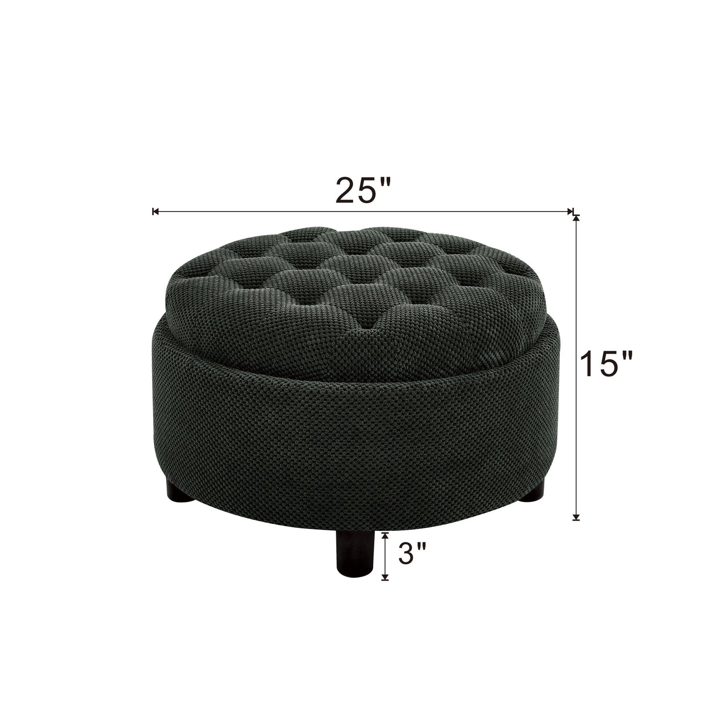 Storage Round Footstool Table Ottoman Home Essentials