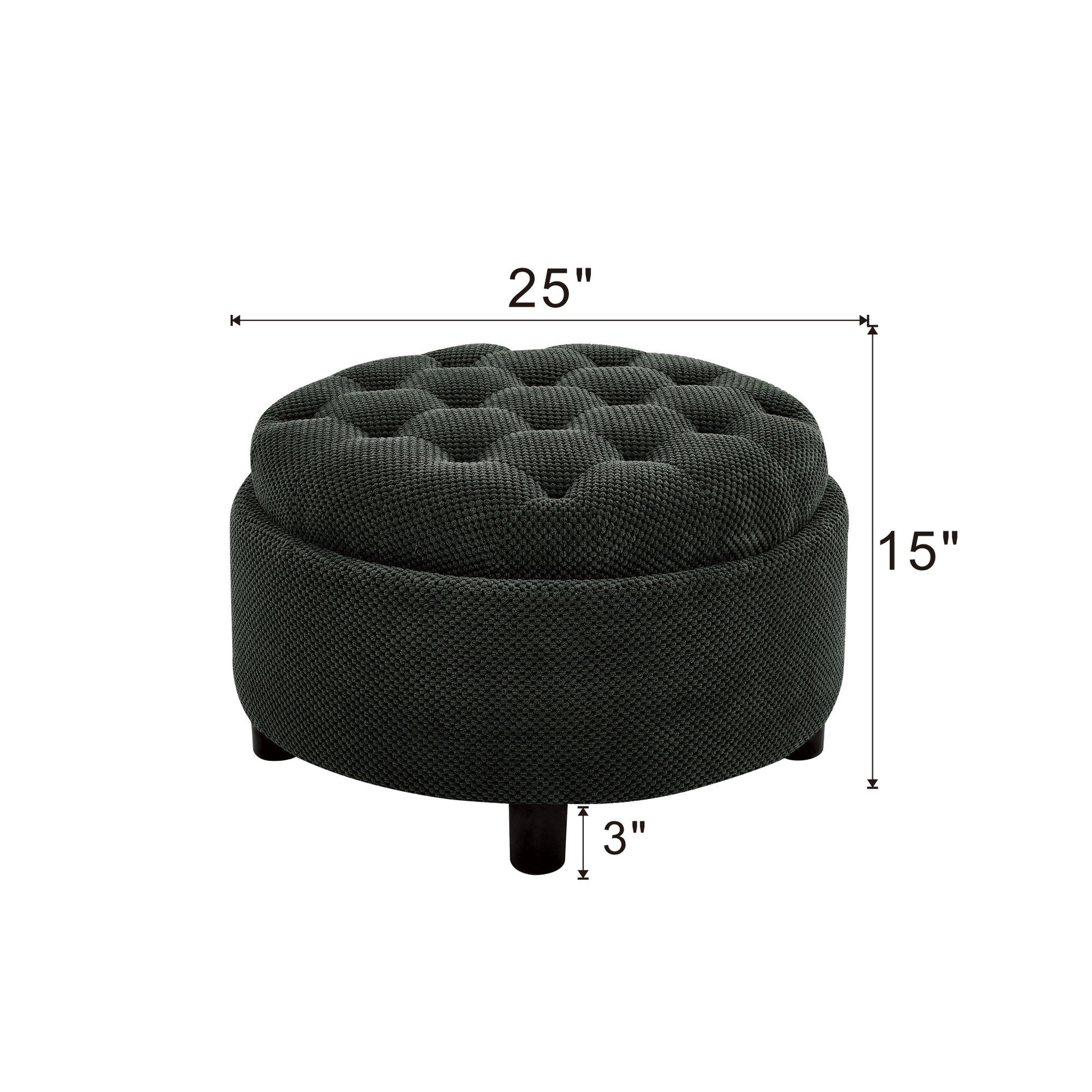 Storage Round Footstool Table Ottoman Home Essentials