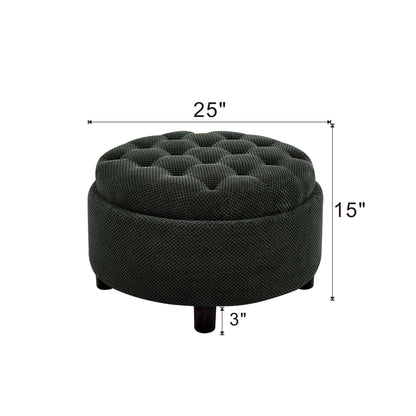 Storage Round Footstool Table Ottoman Home Essentials
