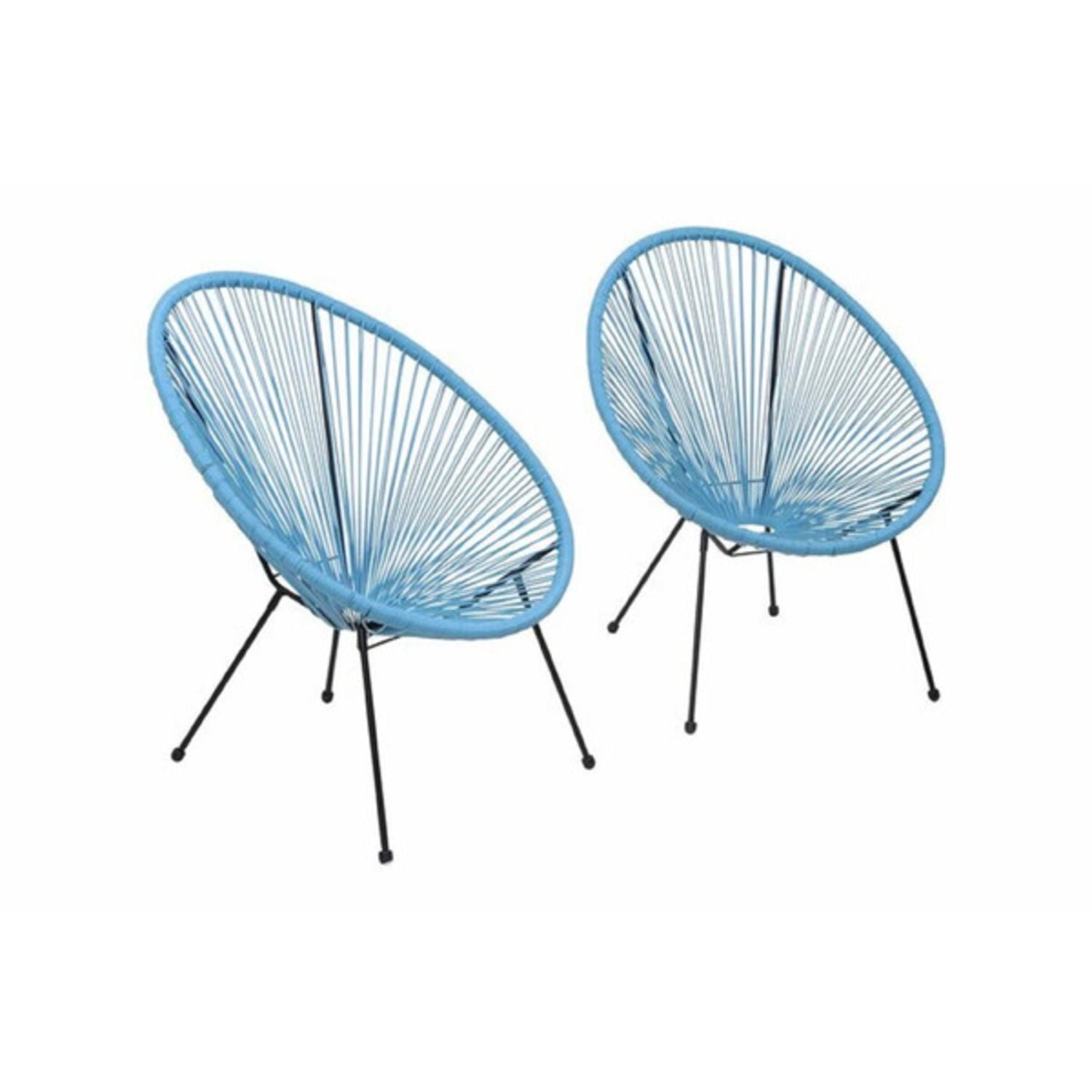Modern Egg Shaped String Chairs (Set of 2) LSI Patio Furniture
