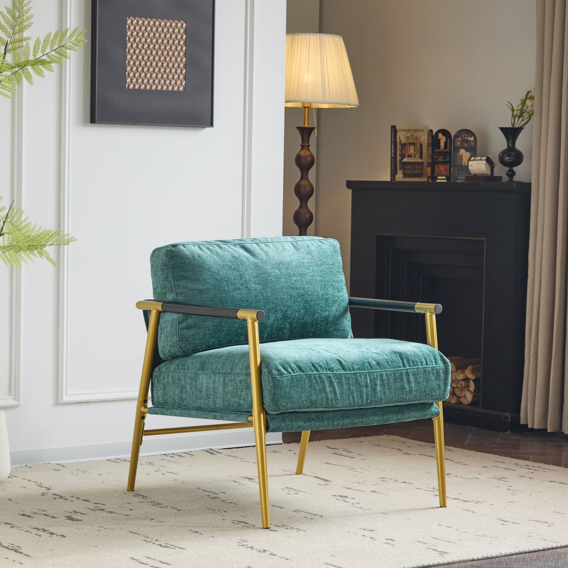 Modern Accent Chair With Cushions, Cozy Seating Noble House