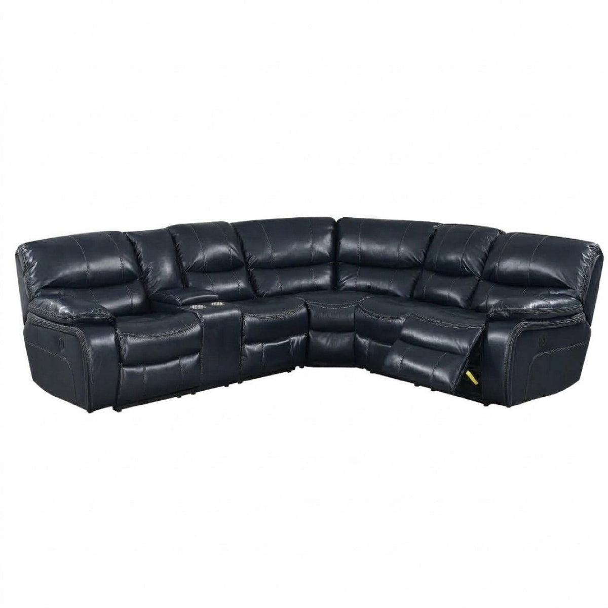 Power Motion Reclining Sectional Sofa With Console Cup Holders And USB Charging Port - Blue Home Essentials