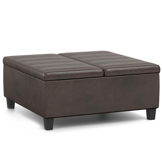 Ellis - Upholstered Coffee Table Storage Ottoman Simpli-Home