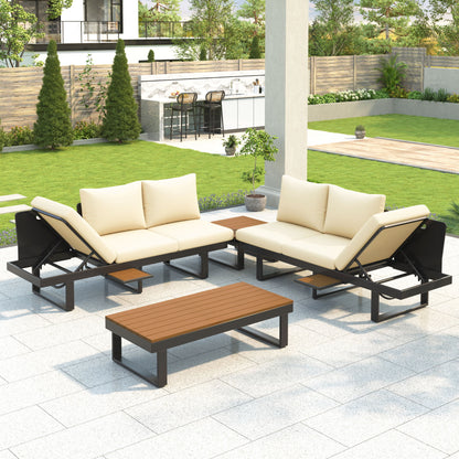 Outdoor Sectional Sofa Set With Adjustable Reclining Seats Hearth and Haven