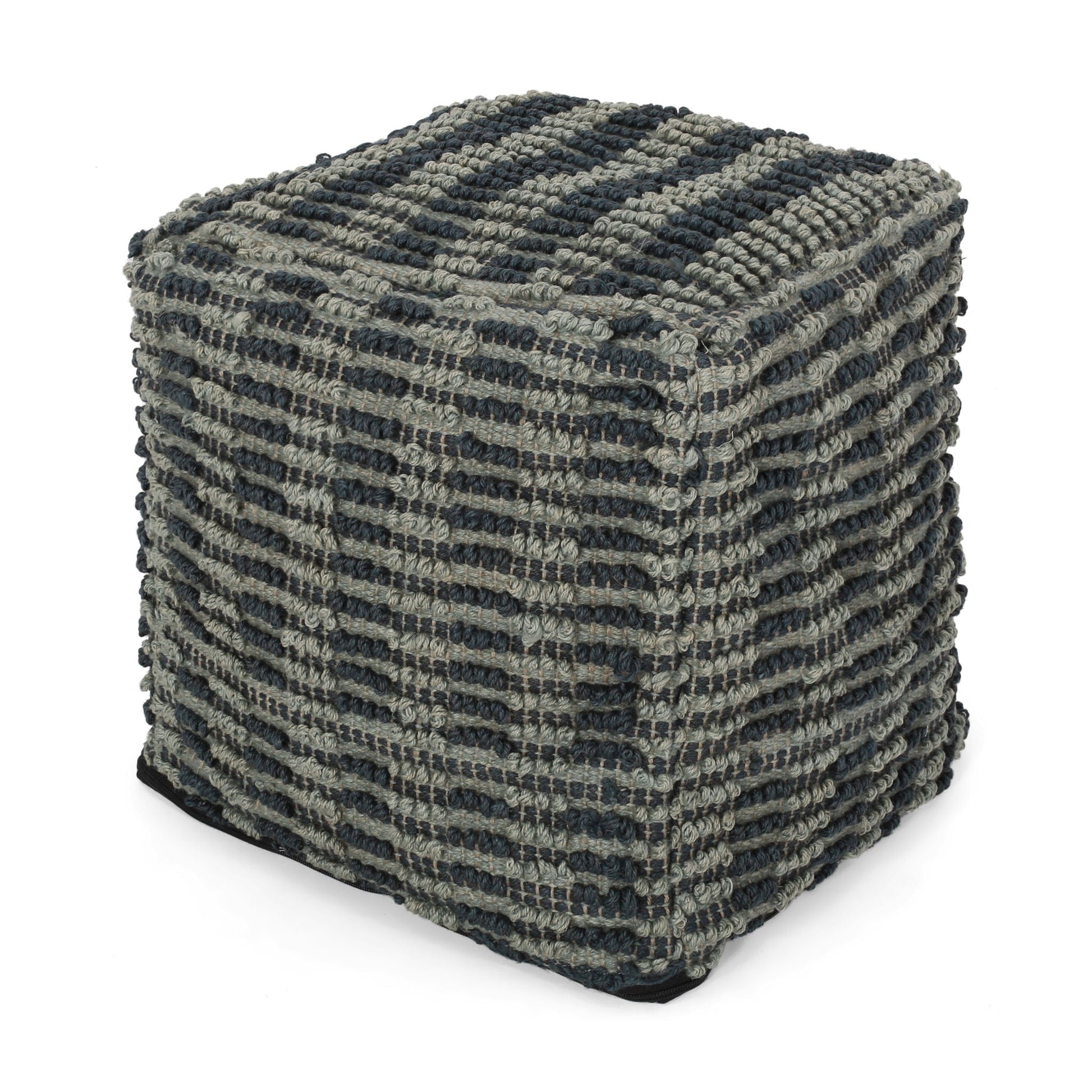 Walle - Fabric Square Pouf Ottoman And Floor Cushion Teal - Blue Home Essentials