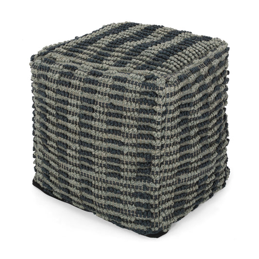 Walle - Fabric Square Pouf Ottoman And Floor Cushion Teal - Blue Home Essentials
