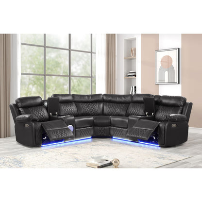 Lacrosse - Power Reclining Sectional Sofa Matrix Furniture Group